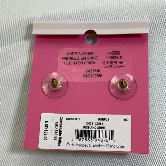 NWT Kate Spade Purple Earrings - Picture 2 of 2